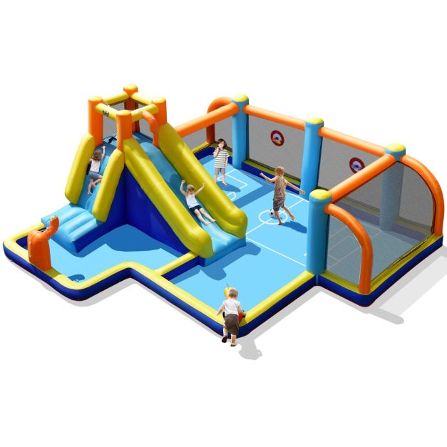 Giant Soccer-Themed Inflatable Water Slide with Splash Pool (without Blower)