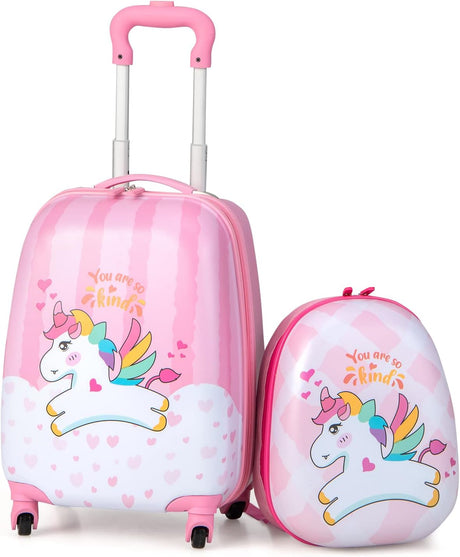 BABY JOY 2 PCS Kids Luggage Set, 13" & 16" Kids Carry On Suitcase Set