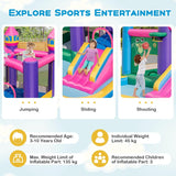 HONEY JOY Inflatable Bounce House, Colorful Kids Jumping Castle with Slide, Ball Pit Pools