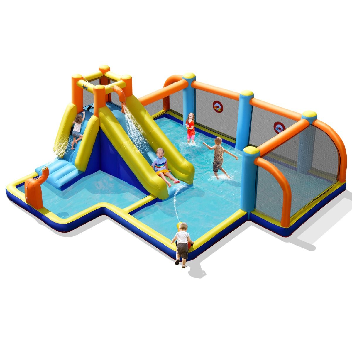 Giant Soccer-Themed Inflatable Water Slide with Splash Pool (without Blower)