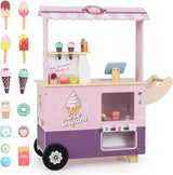 HONEY JOY Kids Ice Cream Cart, Ice Cream Truck Pretend Play Set with Vending Machine & Ice Cream Maker Toys