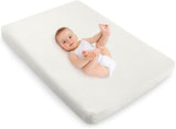 BABY JOY Folding Baby Cot Mattresses, 97 x 68 x 5cm Dual-Sided Foam Crib Mattresses w/Carrying Bag & Removable Zippered Cover