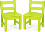 HONEY JOY 2 PCS Kids Chairs, Weather Resistant Heavy-Duty Children Learning Chair w/Backrest