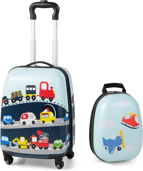 BABY JOY 2 PCS Kids Luggage Set, 13" & 16" Kids Carry On Suitcase Set