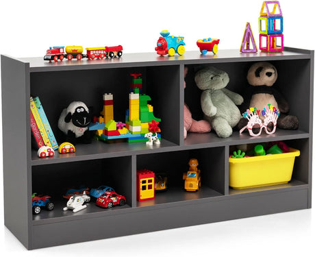 BABY JOY Kids Bookshelf & Toy Shelf, Storage Cabinet w/ 5 Compartments for Organizing Toys, Dolls