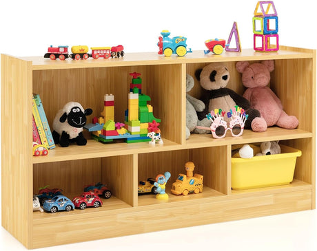 BABY JOY Kids Bookshelf & Toy Shelf, Storage Cabinet w/ 5 Compartments for Organizing Toys, Dolls