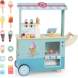 HONEY JOY Kids Ice Cream Cart, Ice Cream Truck Pretend Play Set with Vending Machine & Ice Cream Maker Toys