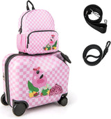 BABY JOY 2 PCS Kids Luggage Set, 18" Hard Shell Suitcase & 12" Travel Backpack