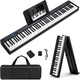 HONEY JOY 88-Key Foldable Electronic Keyboard, Full-size Semi Weighted Digital Piano for Beginners