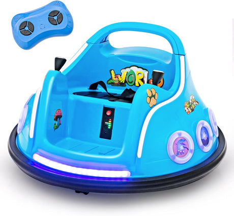 HONEY JOY Kids Ride On Car, 12V Electric Bumper Car for Children W/Remote Control, 360 Degree Spin