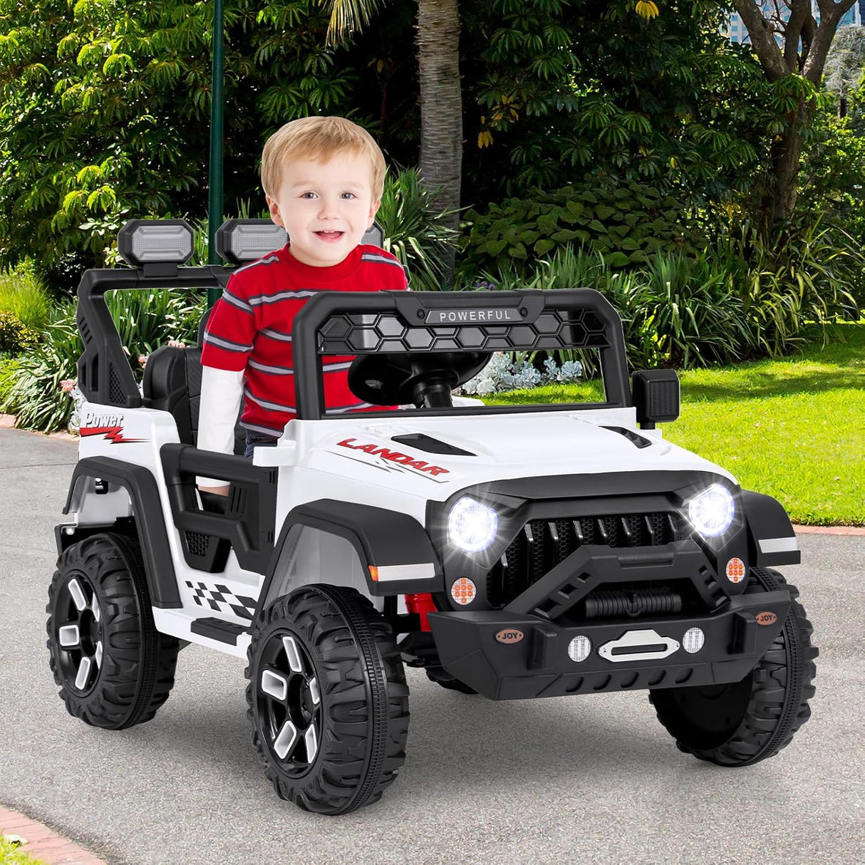 12V Kids Ride on Car Jeep,  Electric Toy Truck Car with Remote Control, Dual Motor,  Wireless Connection, USB Port