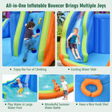 HONEY JOY Kids Inflatable Bouncy Castle with Double Slides & Water Guns & Basketball Hoop