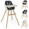 BABY JOY Convertible Baby High Chair, 3-in-1 Wooden High Chair/Booster/Chair with Removable Tray