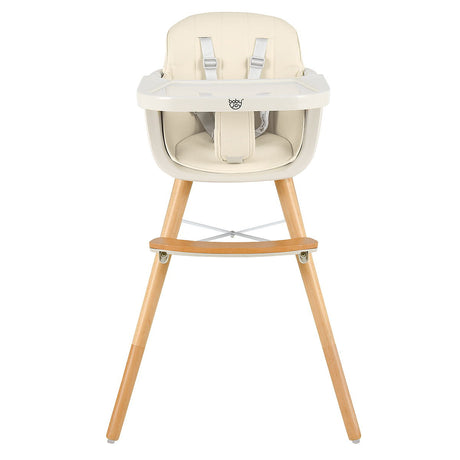 BABY JOY Convertible Baby High Chair, 3-in-1 Wooden High Chair/Booster/Chair with Removable Tray