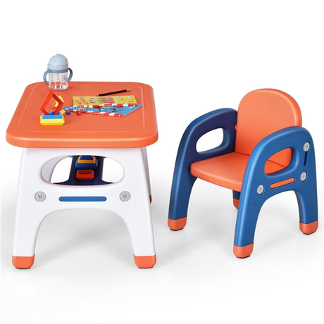 HONEY JOY Kids Table and Chair Set, Kids Activity Table w/Cute Dinosaur Shape Chair