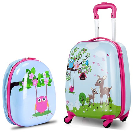 BABY JOY 2 PCS Kids Luggage Set, 13" & 16" Kids Carry On Suitcase Set