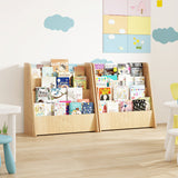 4-Tier Kids Wooden Bookshelf with Deep Compartments