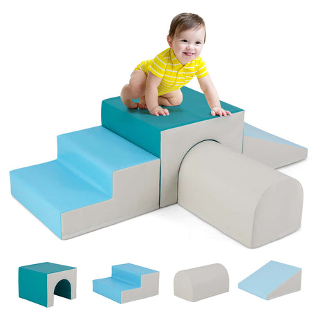 BABY JOY Kids Climb and Crawl Foam Block Play Set, 4-Piece Toddler Soft Building Blocks