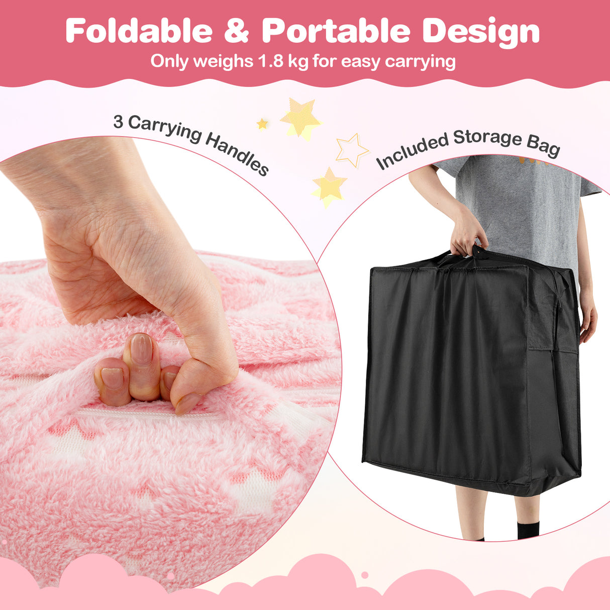 HONEY JOY Foldable Floor Mattress for Kids