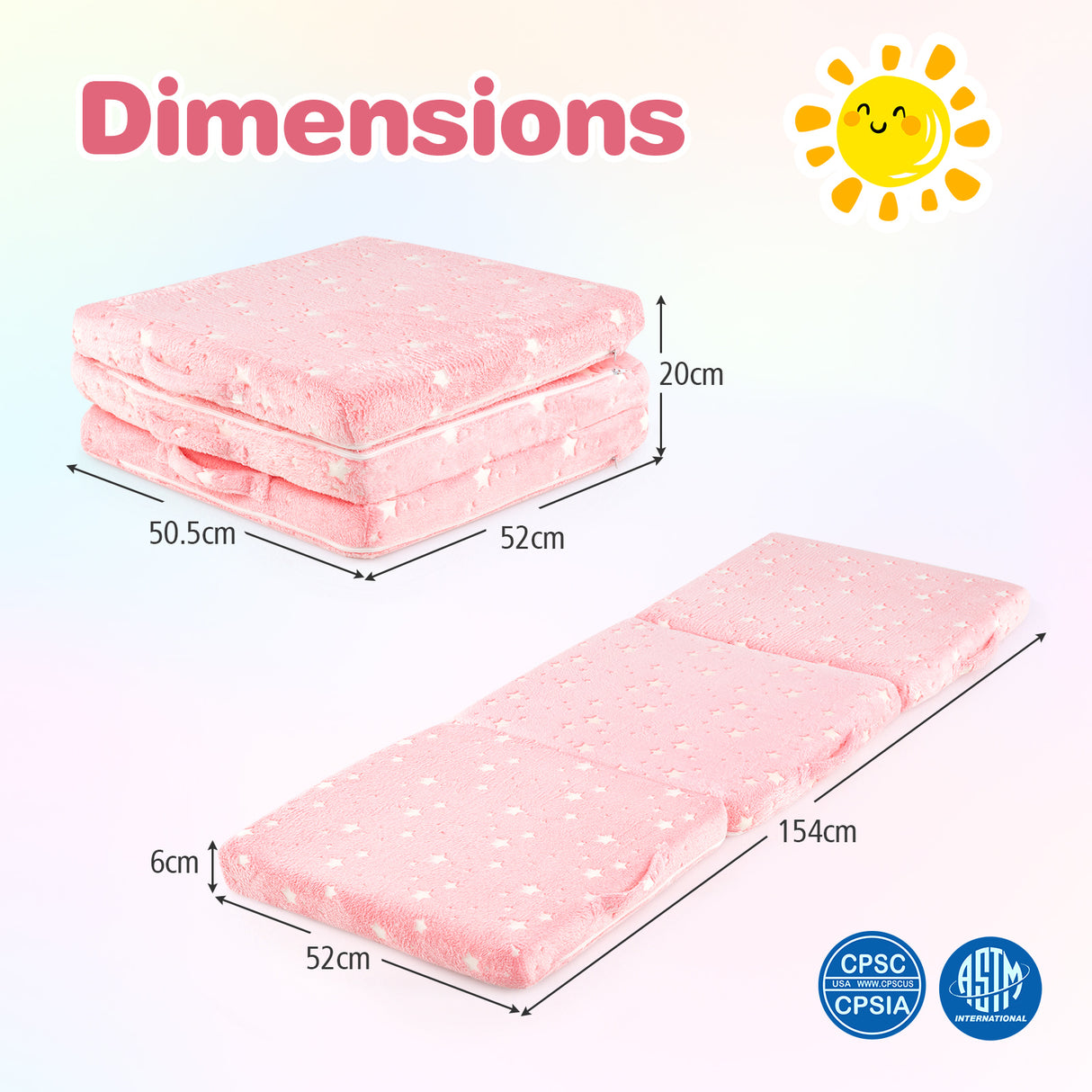 HONEY JOY Foldable Floor Mattress for Kids