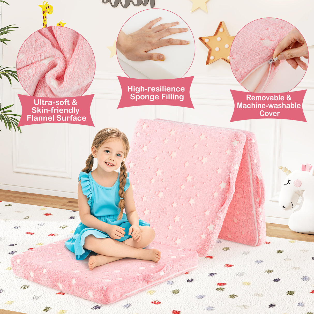 HONEY JOY Foldable Floor Mattress for Kids