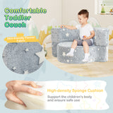 2-in-1 Toddler Chair, Glow in the Dark Kids Couch with Removable & Washable Cover, Plush Reading Chair for Children