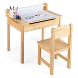 HONEY JOY Kids Table and Chairs Set, Activity Desk and Chair for Children w/Paper Roll Holder & 2 Markers