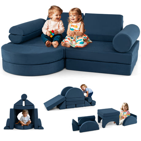 13 PCS Modular Kids Play Couch, Versatile Toddler Sectional Sofa Set for Nursery Playroom Bedroom Living Room