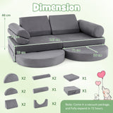 13 PCS Modular Kids Play Couch, Versatile Toddler Sectional Sofa Set for Nursery Playroom Bedroom Living Room