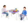 HONEY JOY Kids Table and Chair Set, 3PC Wood Activity Table w/Center Mesh Storage, White