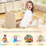 3 In 1 Kids Wood Table and Chair Set, Toddler Craft and Play Activity Desk w/ Detachable Tabletop