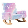 HONEY JOY Kids Rocking Chair, Glow in The Dark,Upholstered Flannel Children Rocker with Solid Poplar Wood Rocking Feet