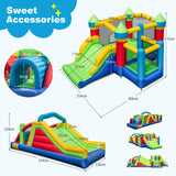 HONEY JOY Inflatable Obstacle Course Bounce House, Kids Sectional Blow up Castle with Dual Slides