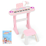 HONEY JOY 37-Key Kids Piano Keyboard Toy, Toddler Electronic Piano w/ Music Score