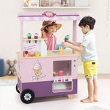 HONEY JOY Kids Ice Cream Cart, Ice Cream Truck Pretend Play Set with Vending Machine & Ice Cream Maker Toys