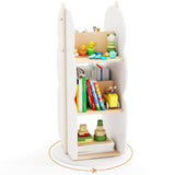 HONEY JOY Kids Rotating Bookshelf, Toy Storage Organiser w/5 Shelves