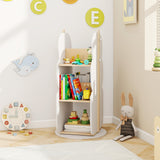 HONEY JOY Kids Rotating Bookshelf, Toy Storage Organiser w/5 Shelves