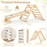 HONEY JOY 3-in-1 Pikler Triangle Climbing Set, Kids Montessori Climbing Toys w/Dual-Side Ramp & Adjustable Climbing Triangle