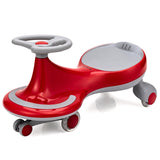 BABY JOY Wiggle Car for Kids, Swing Car with LED Flashing Wheels, No Batteries, Gears or Pedals