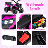 6V Kids Ride On ATV, Electric Toy Car w/Music & Spray Function, USB Port, Storage Box, 4 Anti-skid Tires, 2 km/h Max Speed