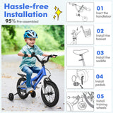 HONEY JOY 14/16/18 Inch Kid's Bike, Toddler Training Bicycle with Handbrake & Coaster Brake