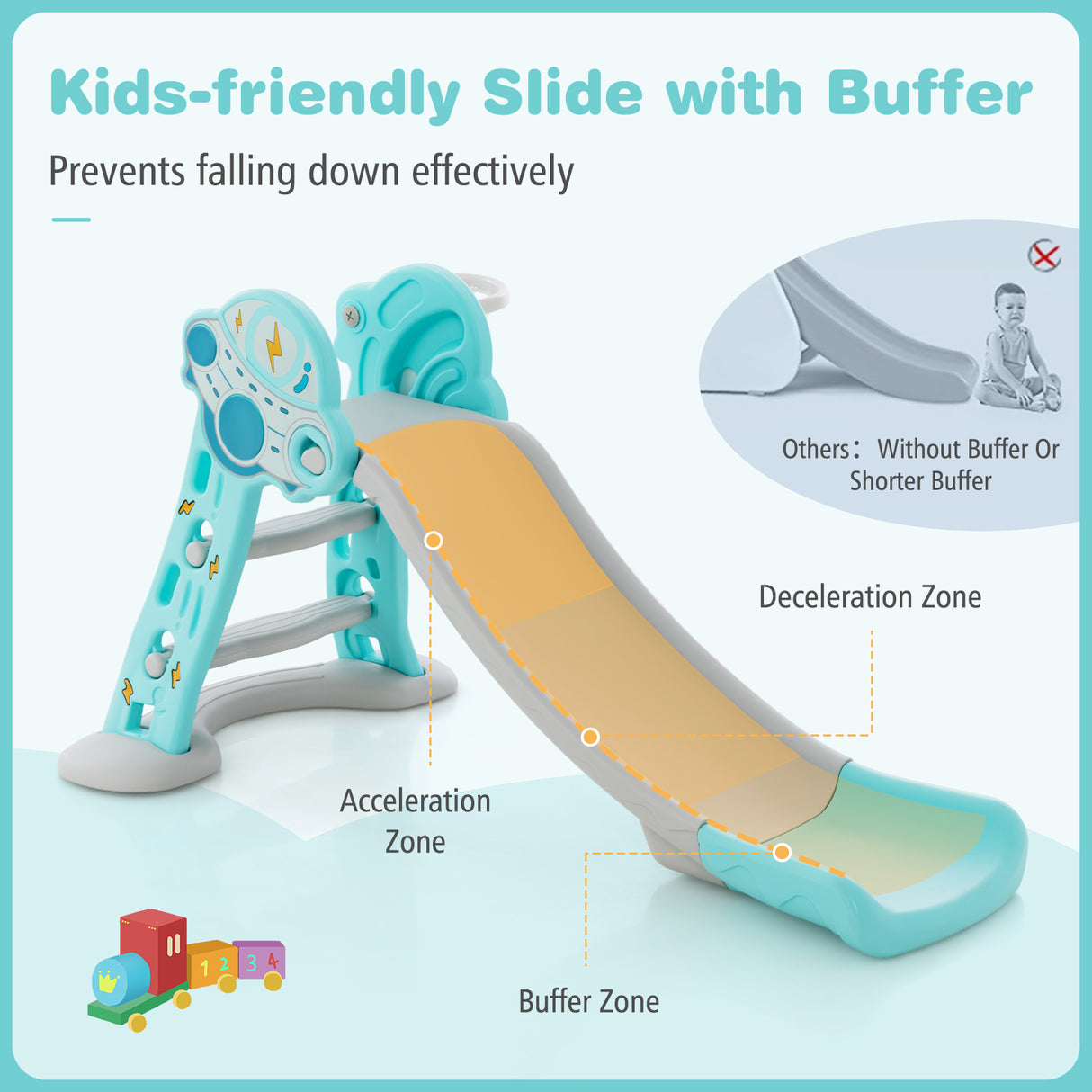 HONEY JOY 4-in-1 Kids Slide Rocking Toy