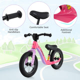 12-Inch Balance Bike, 2 Wheels Kids Bike with Adjustable Seat, First Bike w/ 360° Rotatable Handlebar