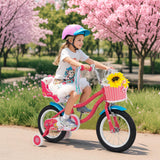 HONEY JOY 14" Kids Bike Ride On Bicycle Training Wheels w/Basket 3-5 Years