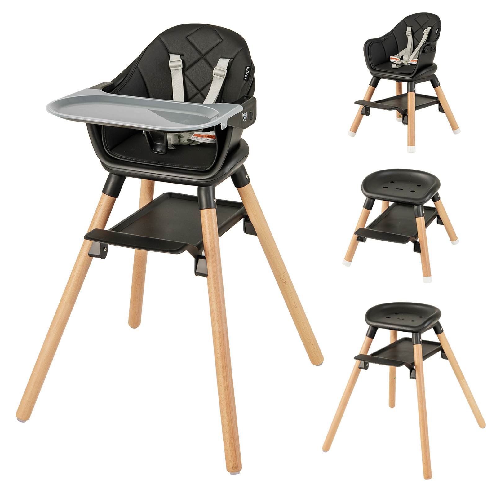 BABY JOY 6 in 1 Convertible Wooden High Chair Baby Highchair up to 6 Y Babyjoy