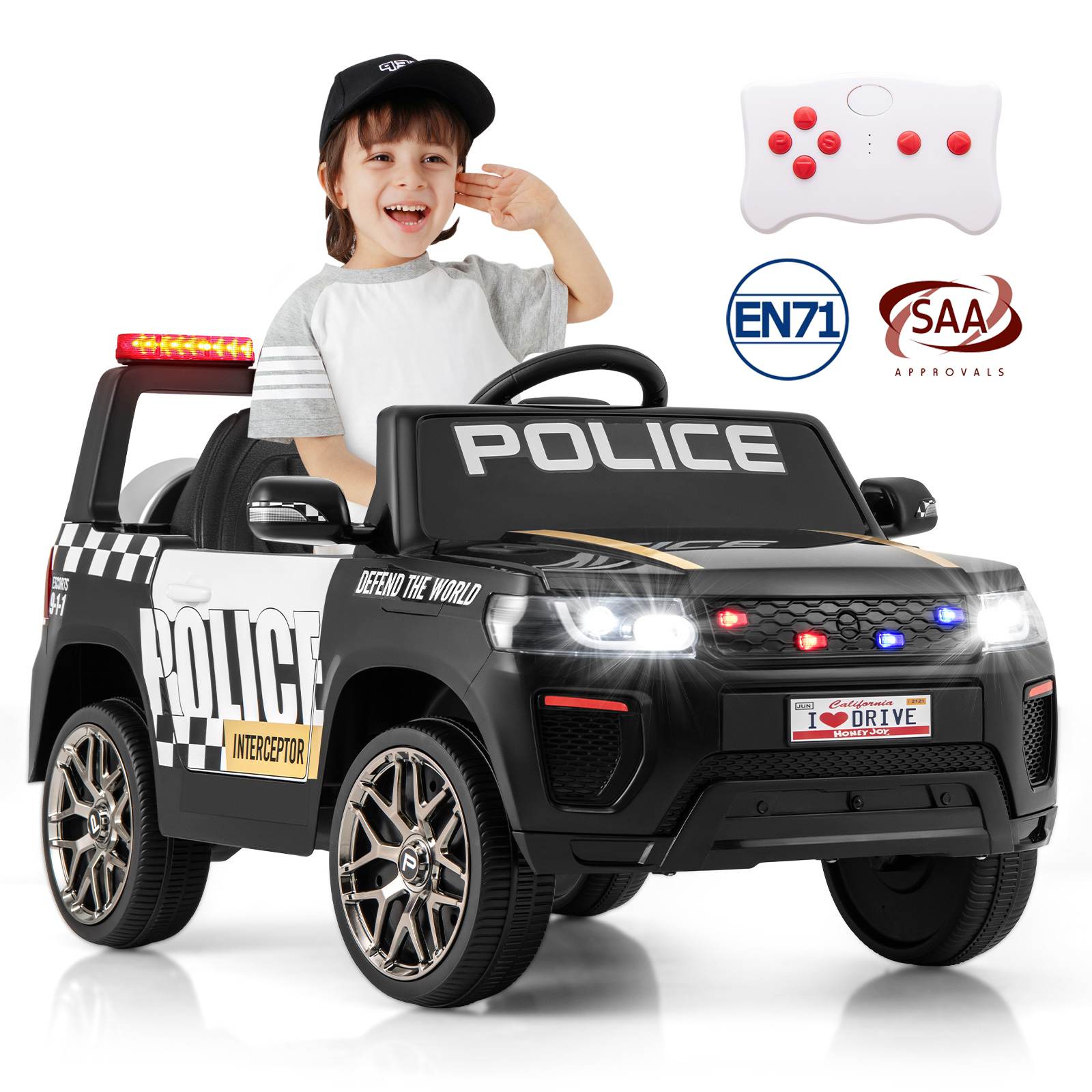 Kids driving police car online