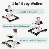 BABY JOY Foldable 3 in 1 Baby Walker Adjustable Toddler Walker Activity Center