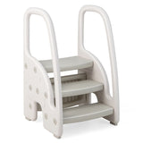 Three-Step Stool with Safety Handles and Non-slip Pedals for Toddlers