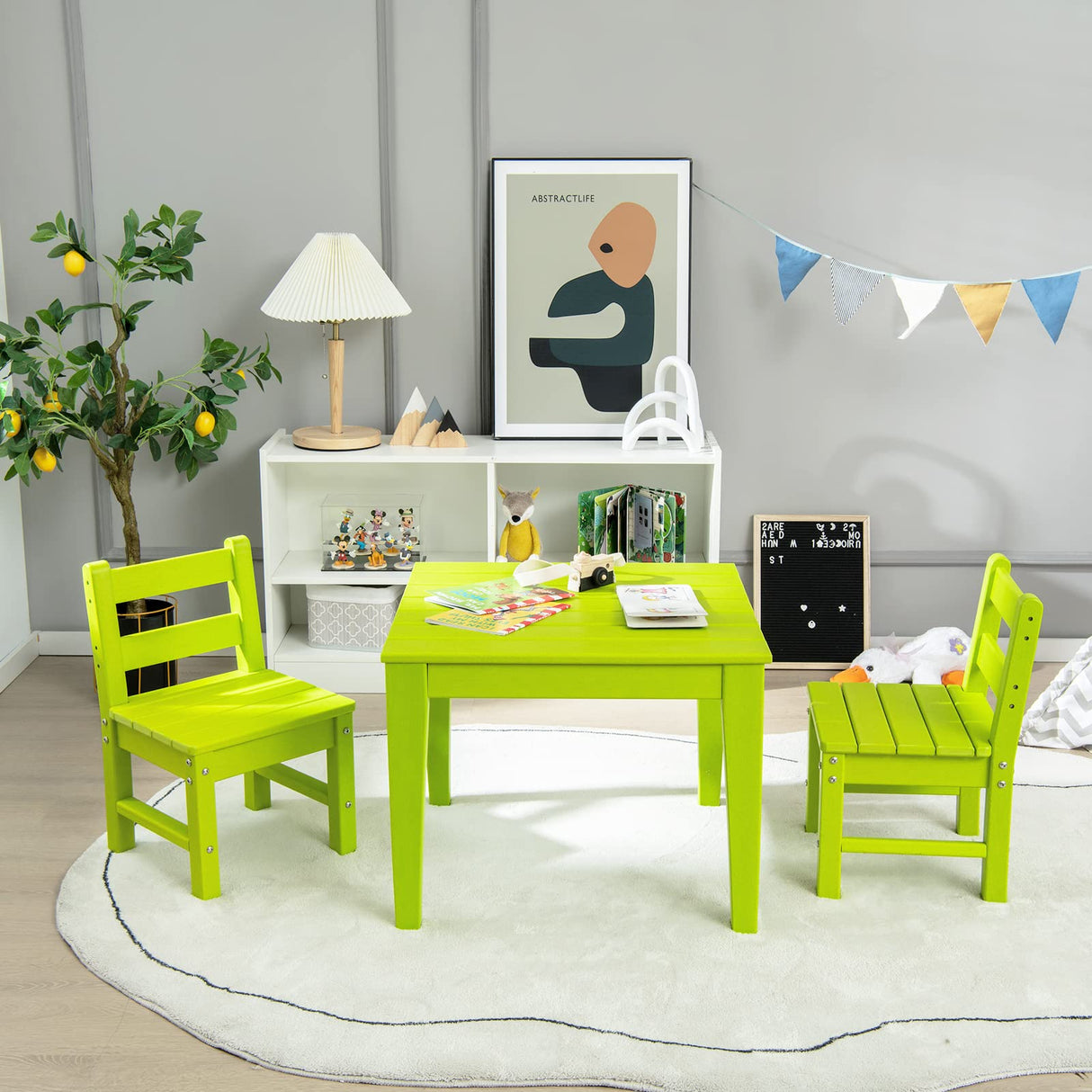 HONEY JOY 3-Piece Kids Table & Chairs Set