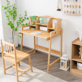 HONEY JOY Bamboo Kids Table & Chair Set